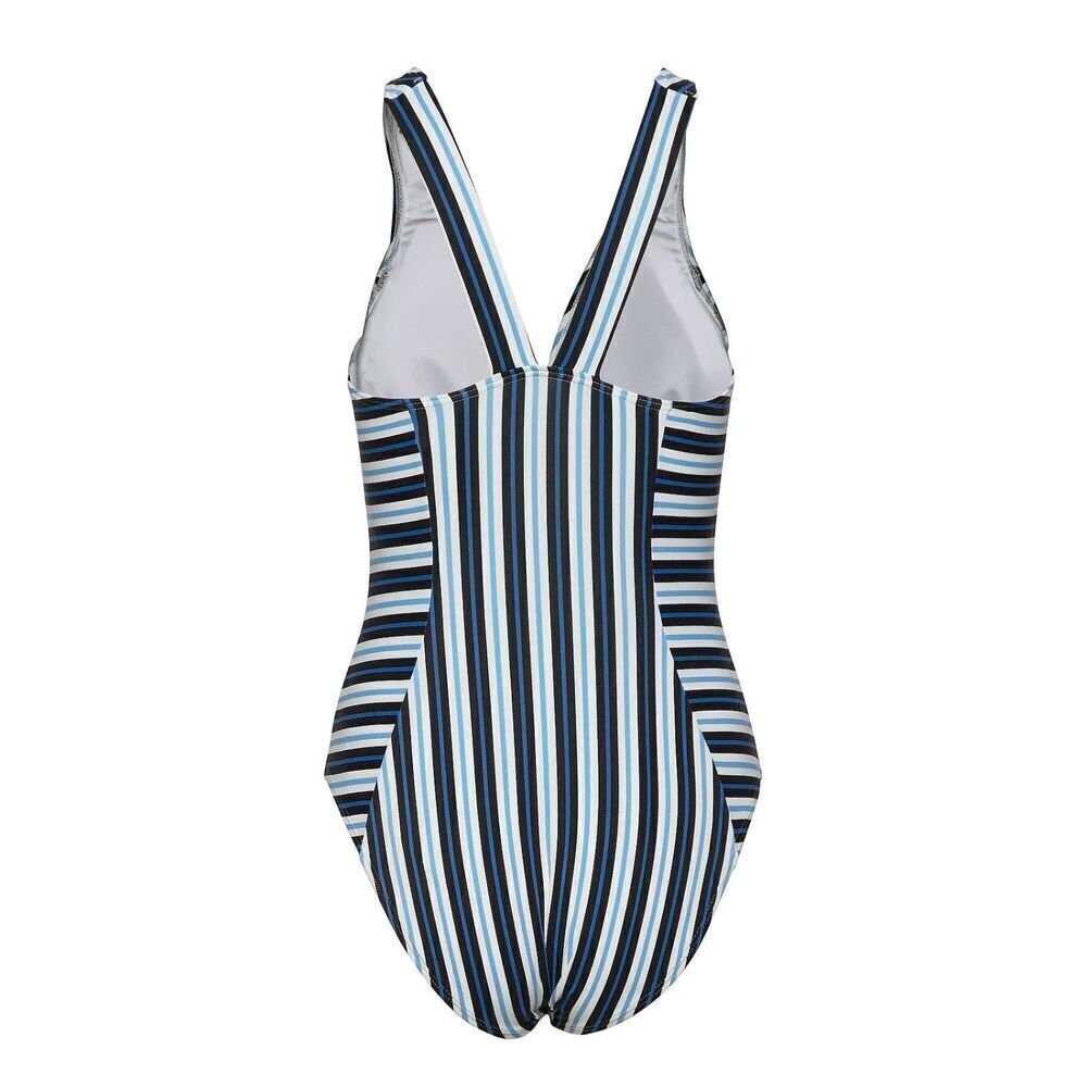 Michael Kors Women's Marine Stripe V-Neck One Pice Swimsuit Size 6 Coastal - Picture 8 of 9